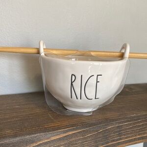 NWT Rae Dunn rice bowl with chopsticks